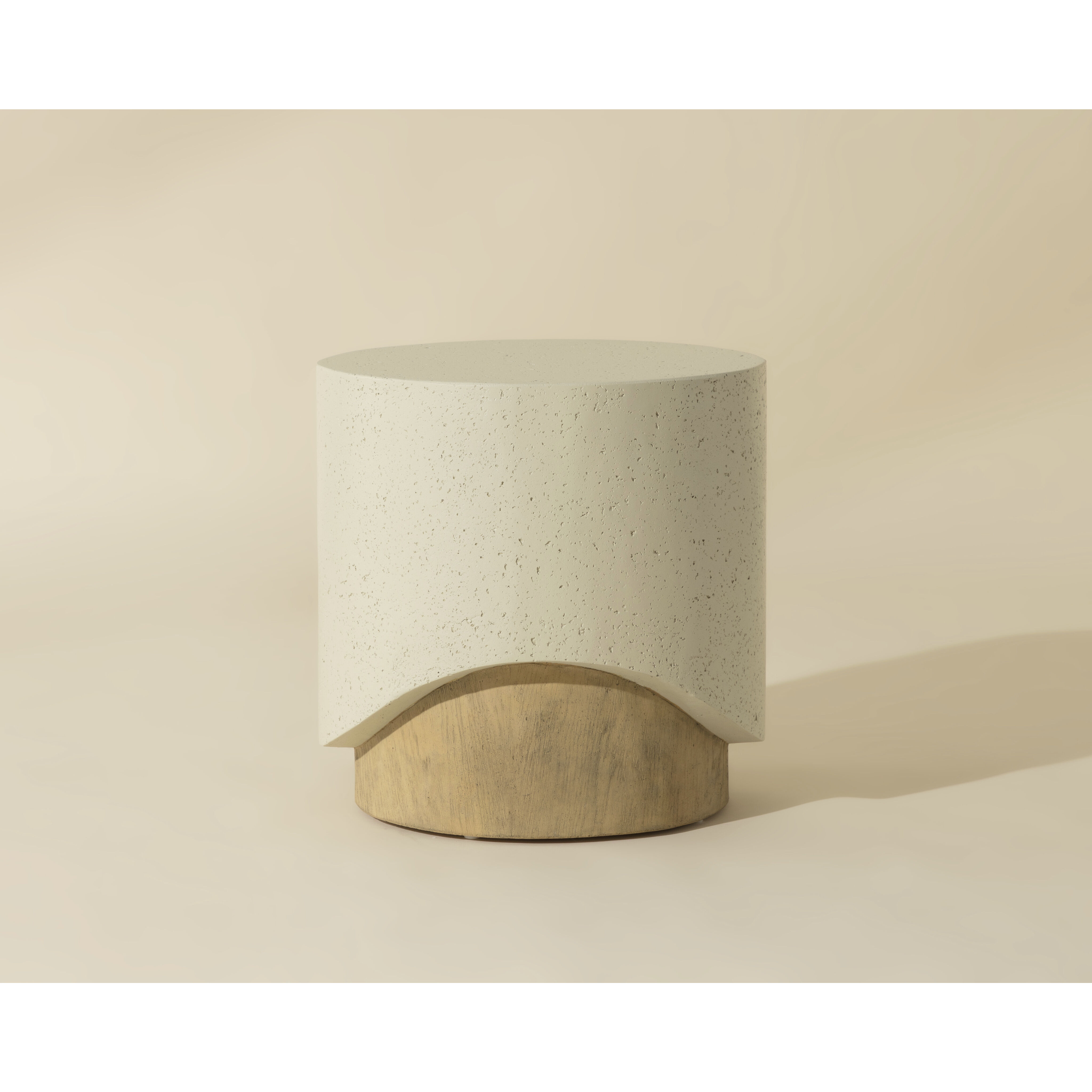 Patras 20 X 19.75 inch Cream / Light Brown Outdoor End Table